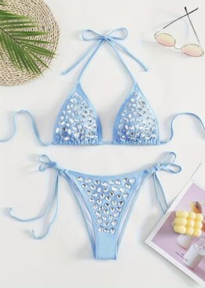 Дамски бански от 2 части с камъни