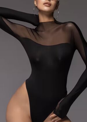 Боди мрежа дълъг ръкав