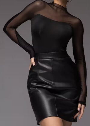 Дамско боди мрежа дълъг ръкав