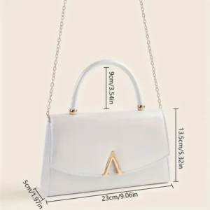 Дамска елегантна чанта бяла перла